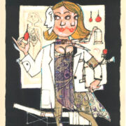 LA-DOTTORESSA-FOGLIO-50-x-35-TECNICA-Serigrafia-e-collage-TIRATURA-200-CODICE-FRE0108-768x1024